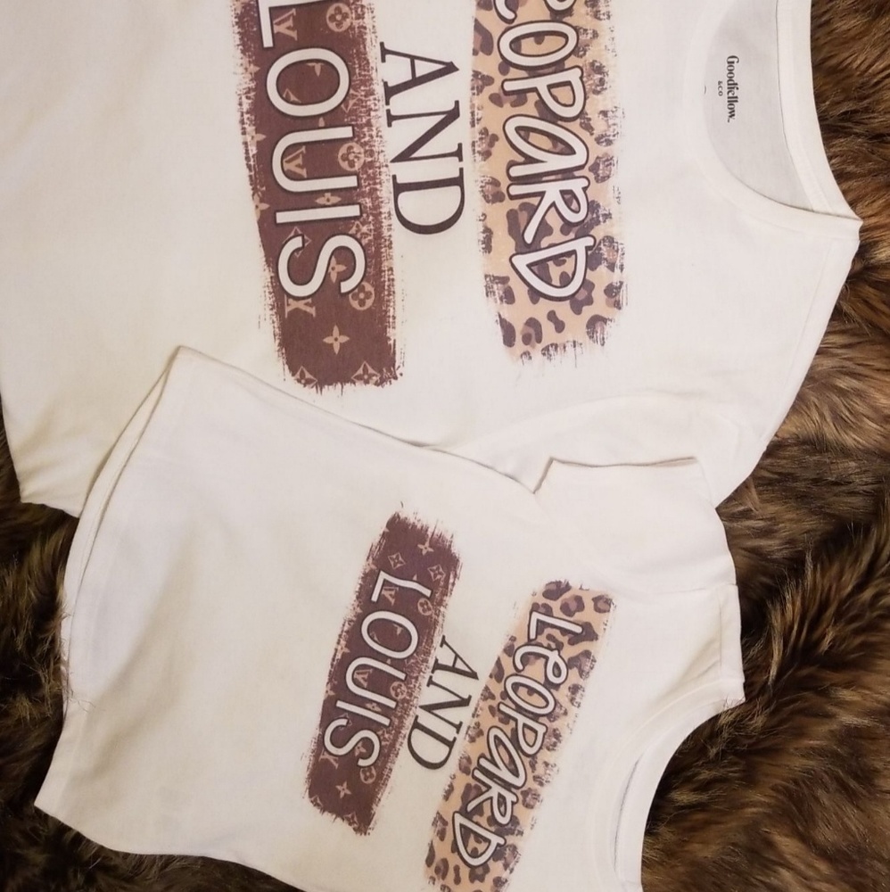 Leopard and louis toddler shirt NWOT
